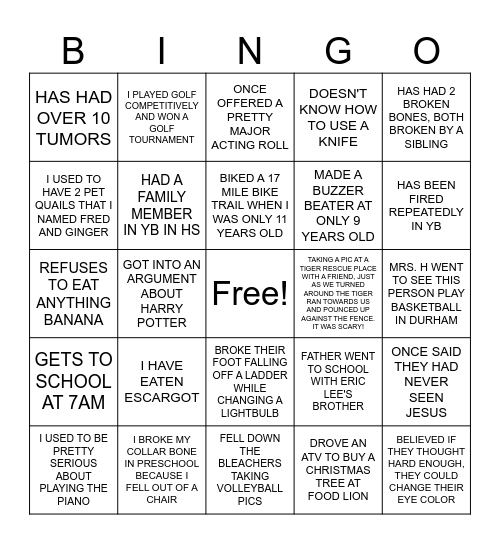 Presidents of the Unites StatesYEARBOOK BINGO Card