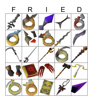 Fried Upgrades Bingo Card