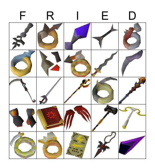Fried Upgrades Bingo Card