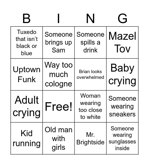 Brian Bingo Card