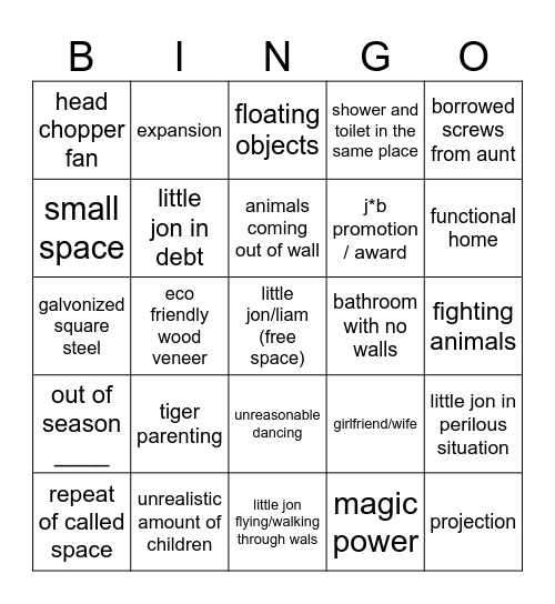 home design bingo Card