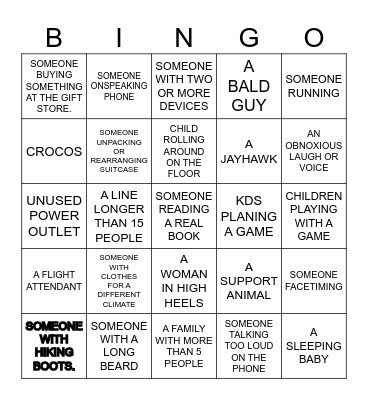 IN THE AIRPORT Bingo Card