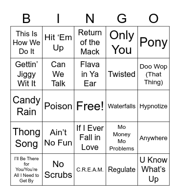 Stef’s Beats N Bingo Card