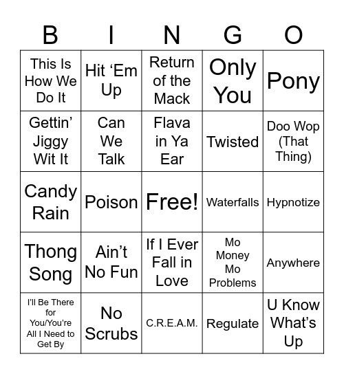 Stef’s Beats N Bingo Card