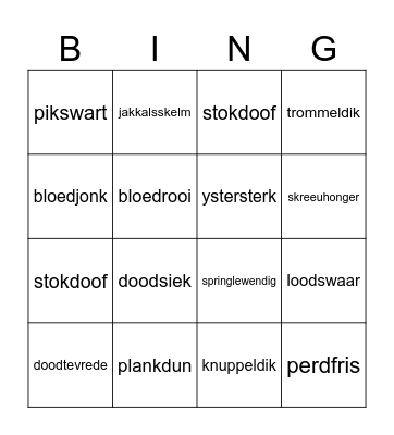 INTENSIEWEVORM Bingo Card
