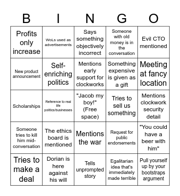 Aurelian Bingo Card