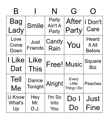 Feel'n Good Bingo Card