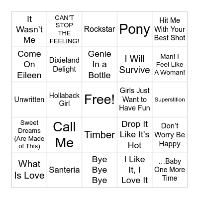 Singo Bingo Card