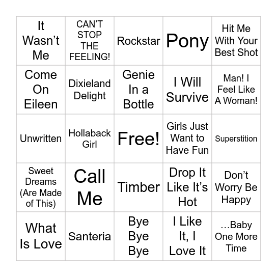 Singo Bingo Card