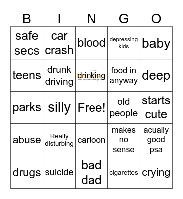 PSA bingo Card