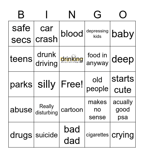 PSA bingo Card