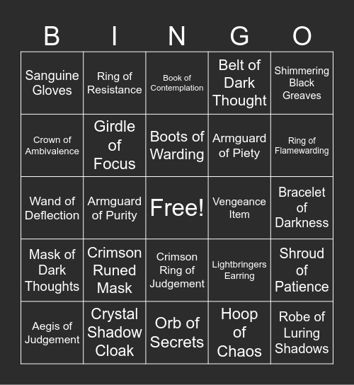 VT Bingo 3.0 Bingo Card
