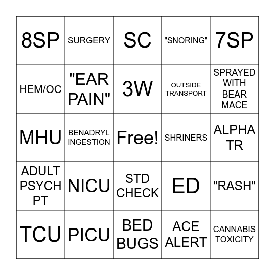 Registration Bingo Card