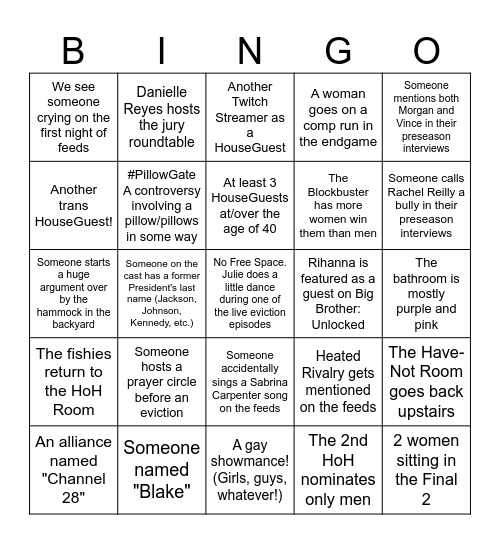 BB28 REGULAR BINGO! Bingo Card