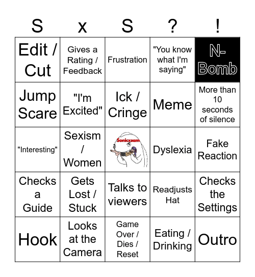 SXS v4 Bingo Card