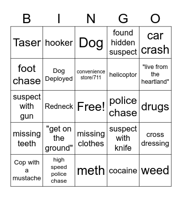 Cops Bingo '26 Bingo Card
