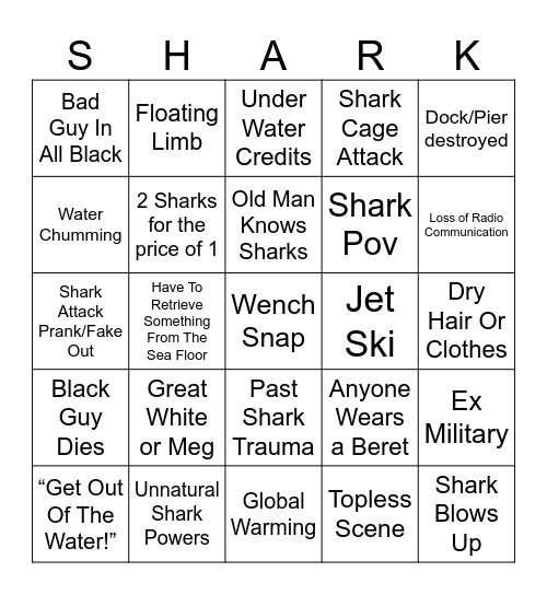 SHARK MOVIE Bingo Card