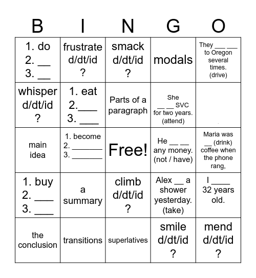 LEVEL 4 / SPRING / MISC Bingo Card