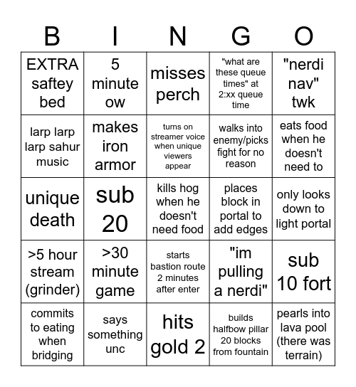 SOOBI BINGO Card