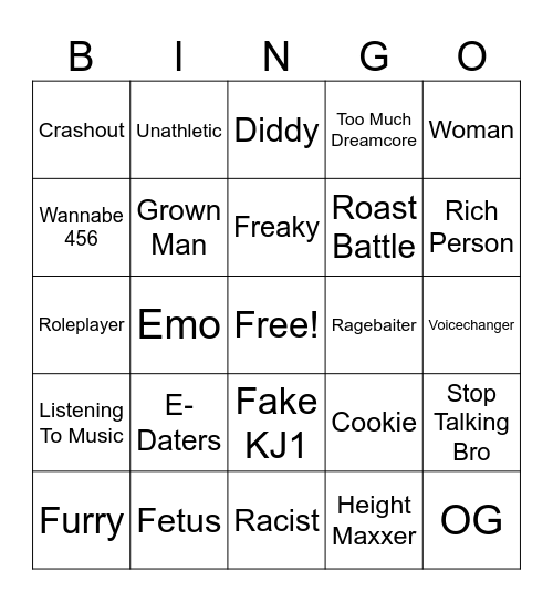 Baboon Bingo Card