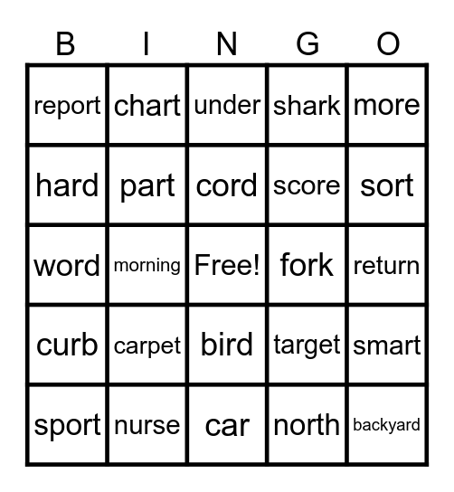 UFLI Lesson 83 Bingo Card