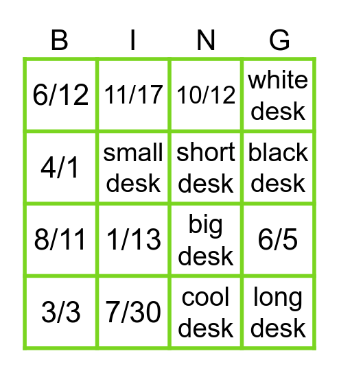 Birthday Bingo card Bingo Card