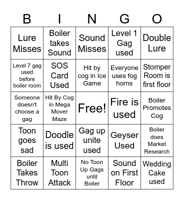Field Office Bingo Card
