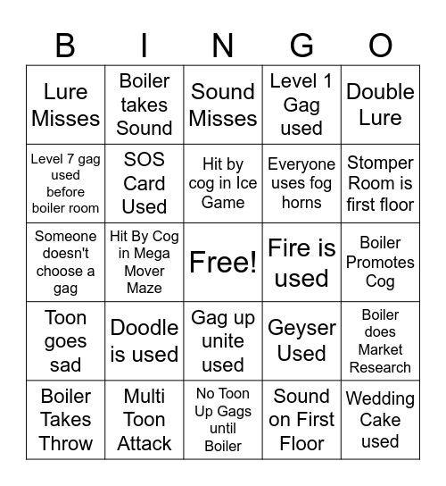 Field Office Bingo Card
