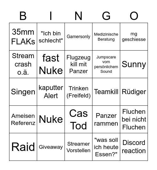 Armaged0n1 Bingo Card