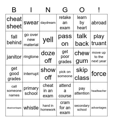 CA 11 Bingo Card