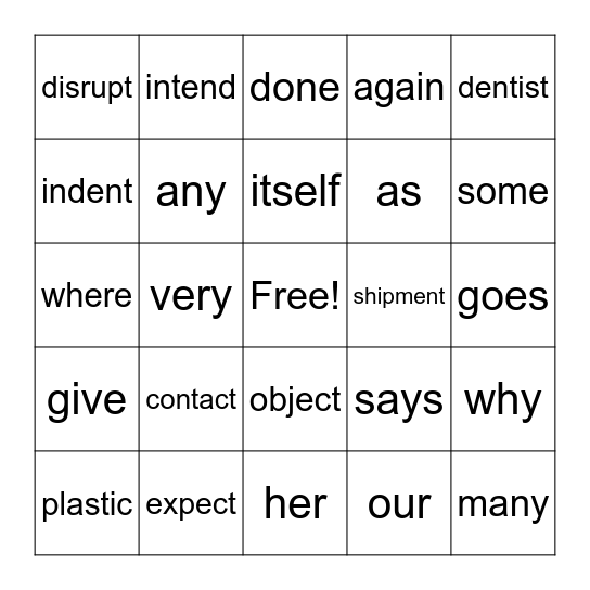 BINGO Card