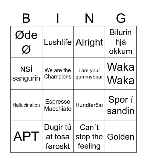 Seturskúli á Eiði Bingo Card