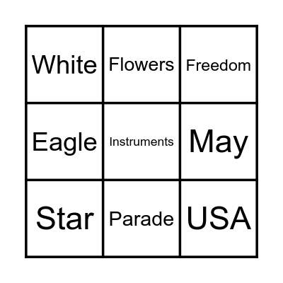 MEMORIAL DAY BINGO Card