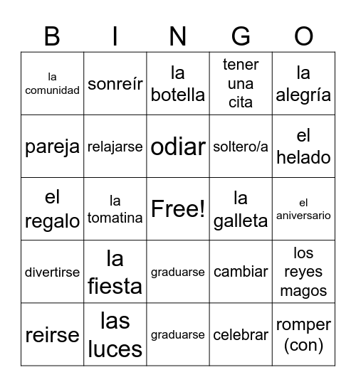 Las Fiestas Bingo Card