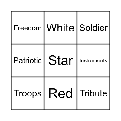 MEMORIAL DAY BINGO Card