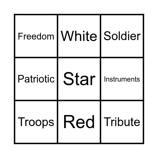 MEMORIAL DAY BINGO Card