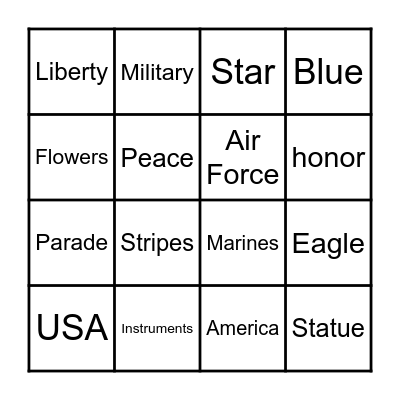 MEMORIAL DAY BINGO Card