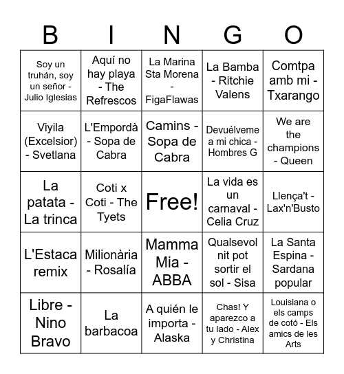 Aplec Tallat 2026 Bingo Card