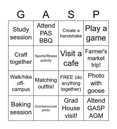 Big/Lil Sib Bingo! Bingo Card