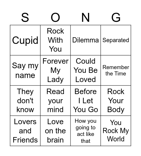 Fam Vibe Bingo Card