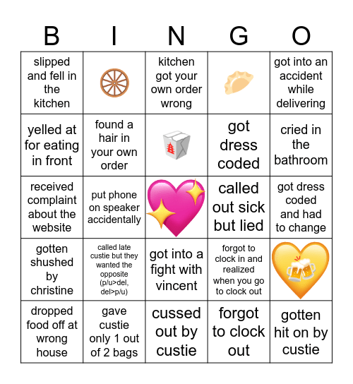 Congrats Kelly! Bingo Card