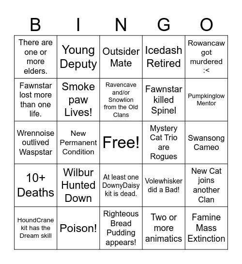 Y31 Bingo! Bingo Card
