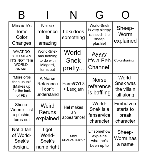 FEH10 Midpoint Bingo Card