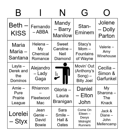 Name Drop Bingo Card