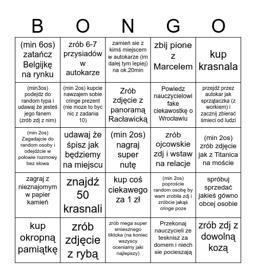 Bongo Wrocławskie d-_-b Bingo Card