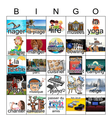 Les Loisirs Bingo Card