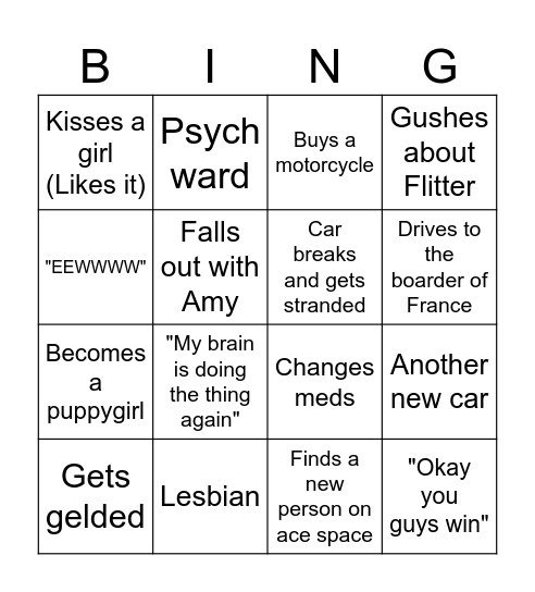 Anamore bingo Card