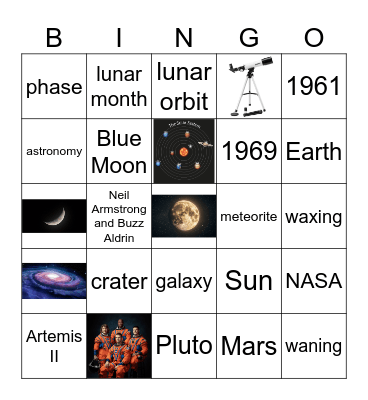 Space Bingo Card