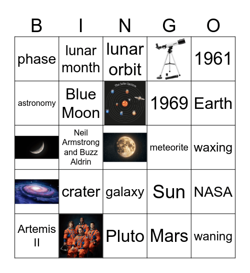 Space Bingo Card