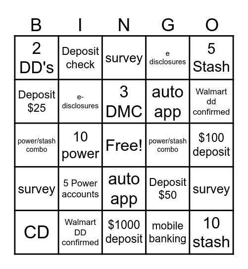DreamVille BINGO Card